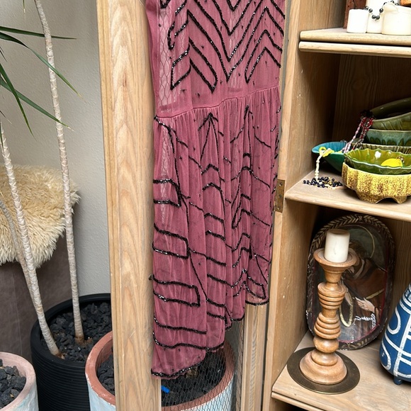 Free People Sheer Mesh Beaded Embellished Mini Slip Dress - Picture 10 of 16